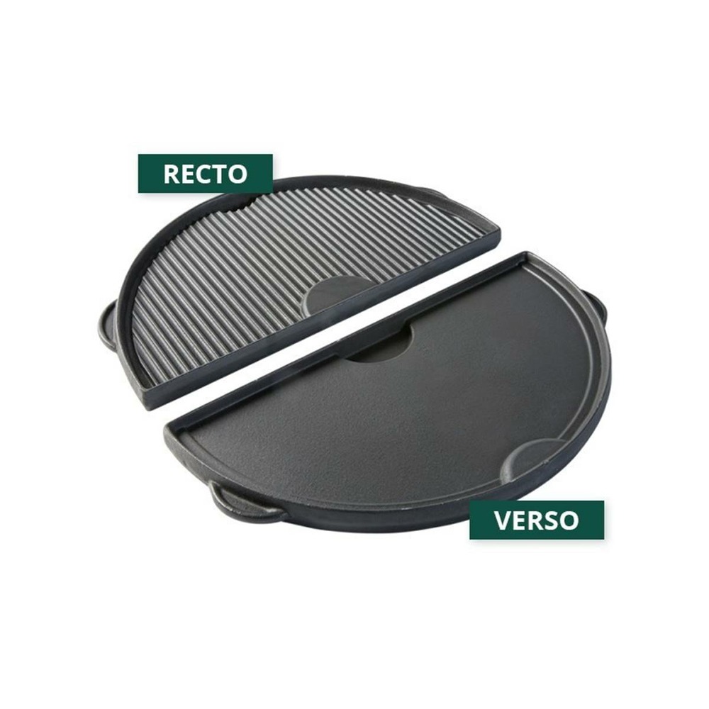 BIG GREEN EGG - Demi-plancha en fonte réversible pour Big Green Egg XL & 2XL