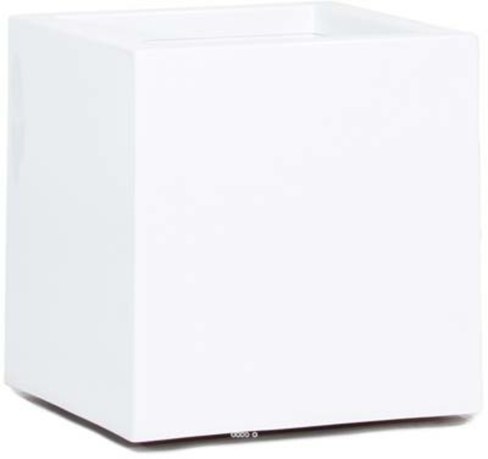 Bac fibres de verre gelcoat 40 x 40 cm h 40 cm ext. Cube blanc glossy - dimhaut: