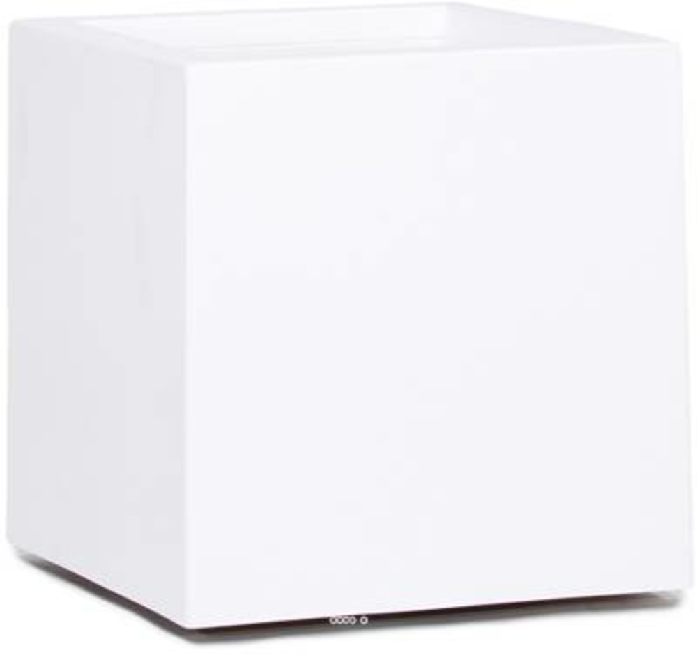 Bac fibres de verre gelcoat 50 x 50 cm h 50 cm ext. Cube blanc glossy - dimhaut: