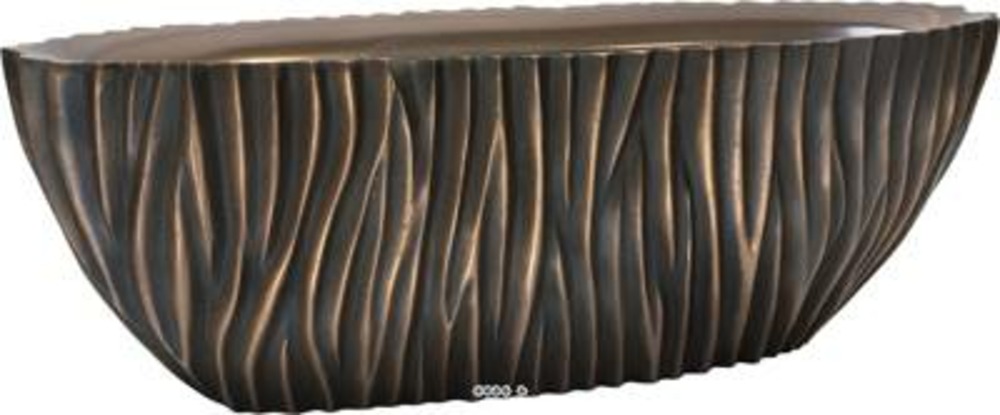 Bac plastique & particules métal 70x25cm h25cm ext plat bronze vague - dimhaut: