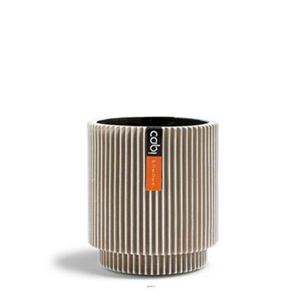 Vase cylindre groove plastique h 25 x d 23 cm blanc - choisissez votre hauteur: