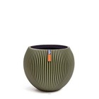 Vase groove plastique forme boule h 19 x d21cm vert - choisissez votre hauteur: