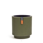 Vase cylindre groove plastique h 12 x d 11 cm vert - choisissez votre hauteur: h