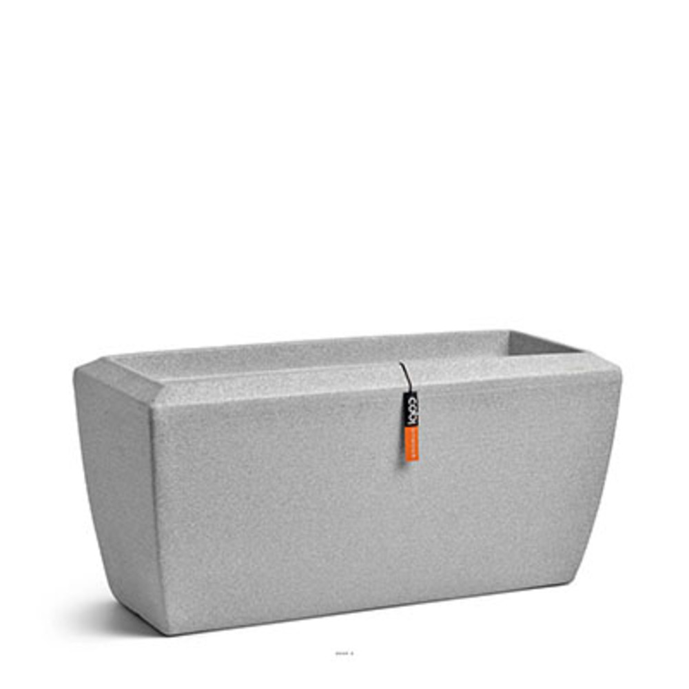 Jardinière rectangle granite en plastique moderne l60xl40xh40cm blanc - dimhaut: