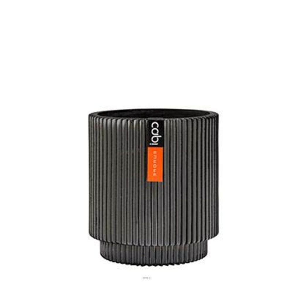 Vase cylindre groove plastique h 9 x d 8 cm noir-blanc - choisissez votre hauteu