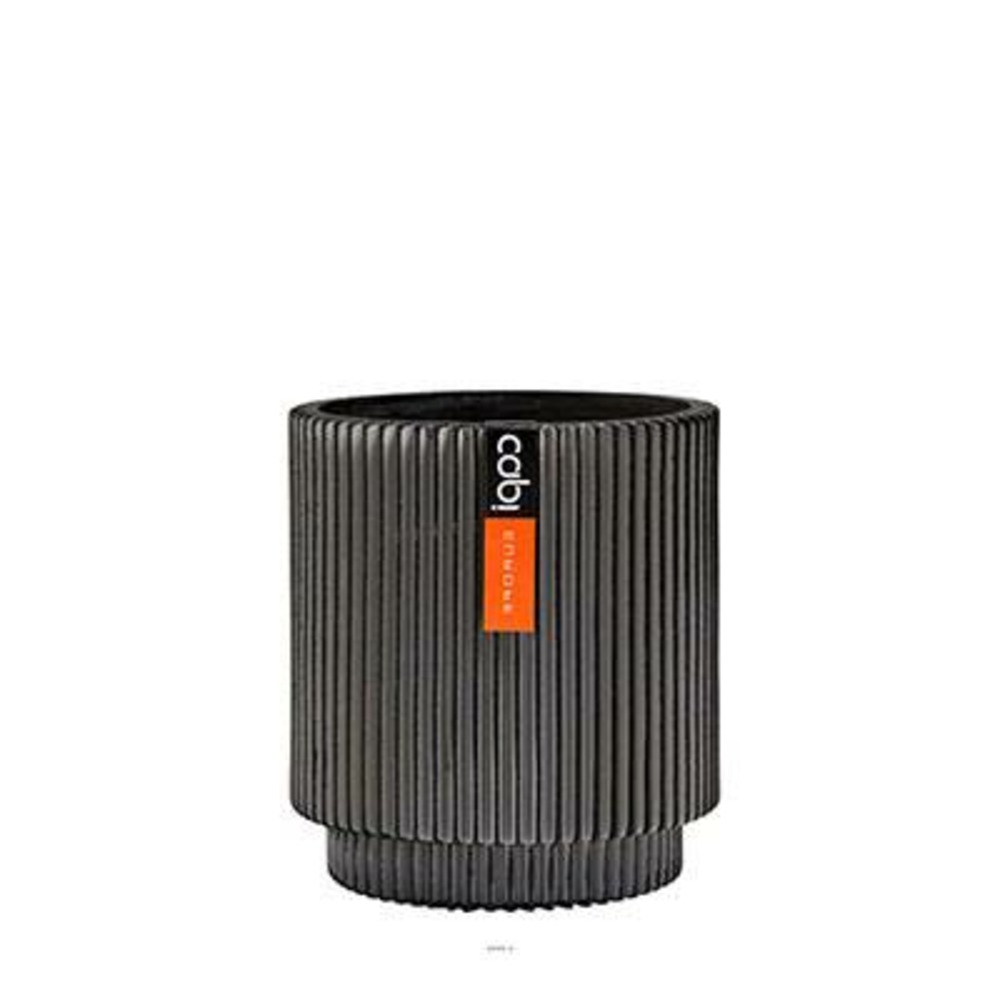 Vase cylindre groove plastique h 25 x d 23 cm noir-blanc - choisissez votre haut