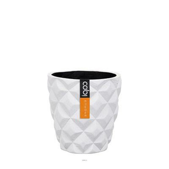 Joli pot effet 3d forme bullet fibres synthétiques h 8 x d 8 cm blanc - dimhaut: