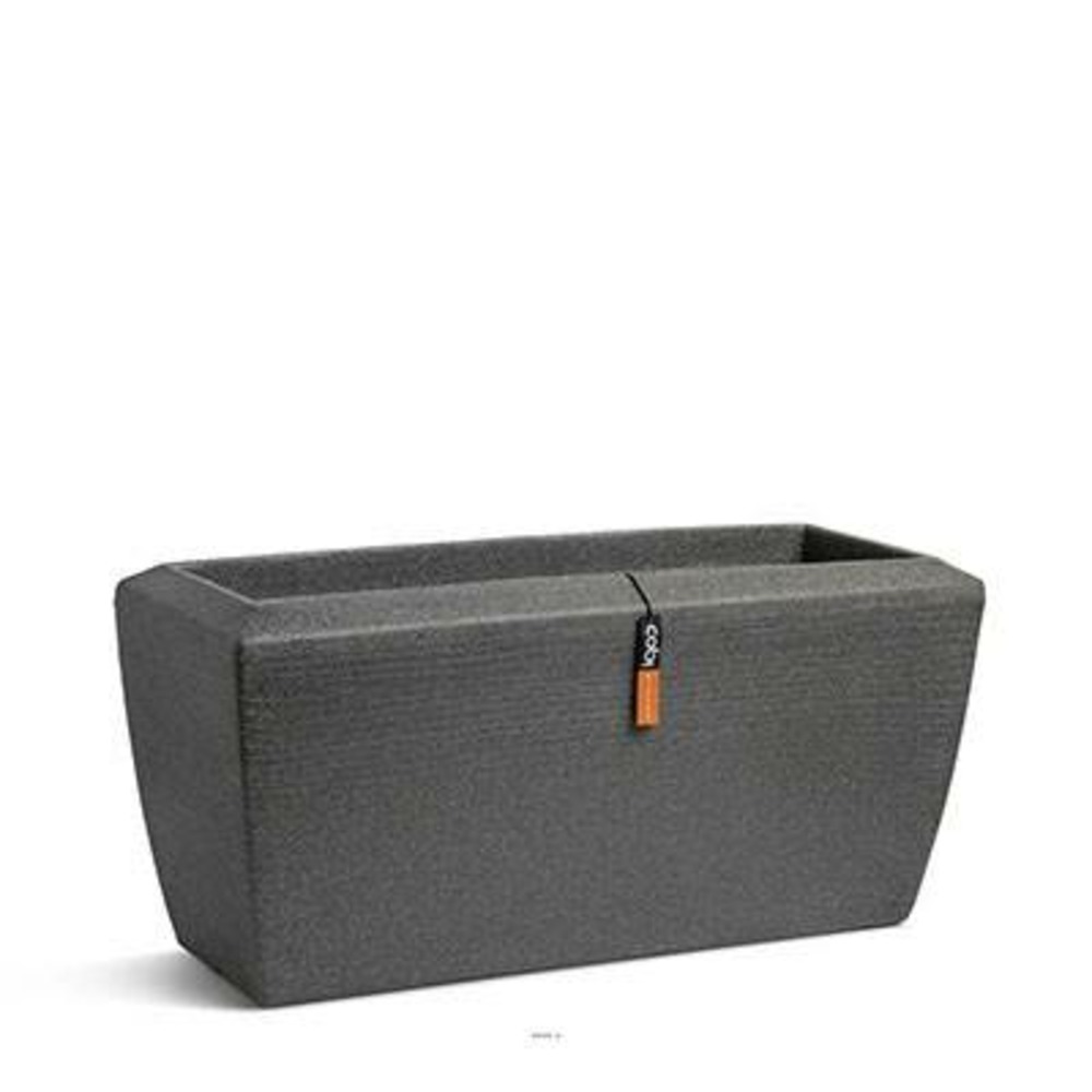 Jardinière rectangle granite en plastique moderne l60xh40xl40cm gris - dimhaut: