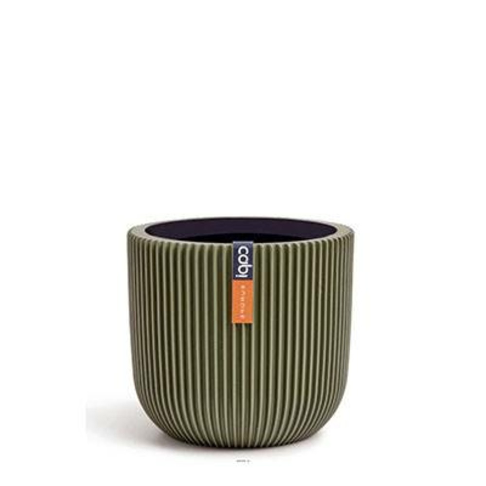 Pot groove plastique forme eggpot h 13 x d 14cm vert - dimhaut: h 13 cm - couleu