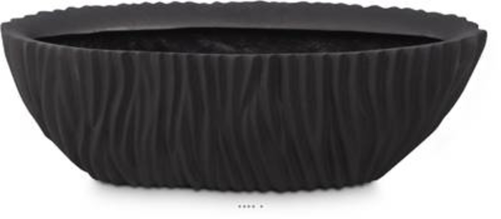 Bac plastique & particules métal 70x25cm h25cm ext. Plat noir vague - dimhaut: h