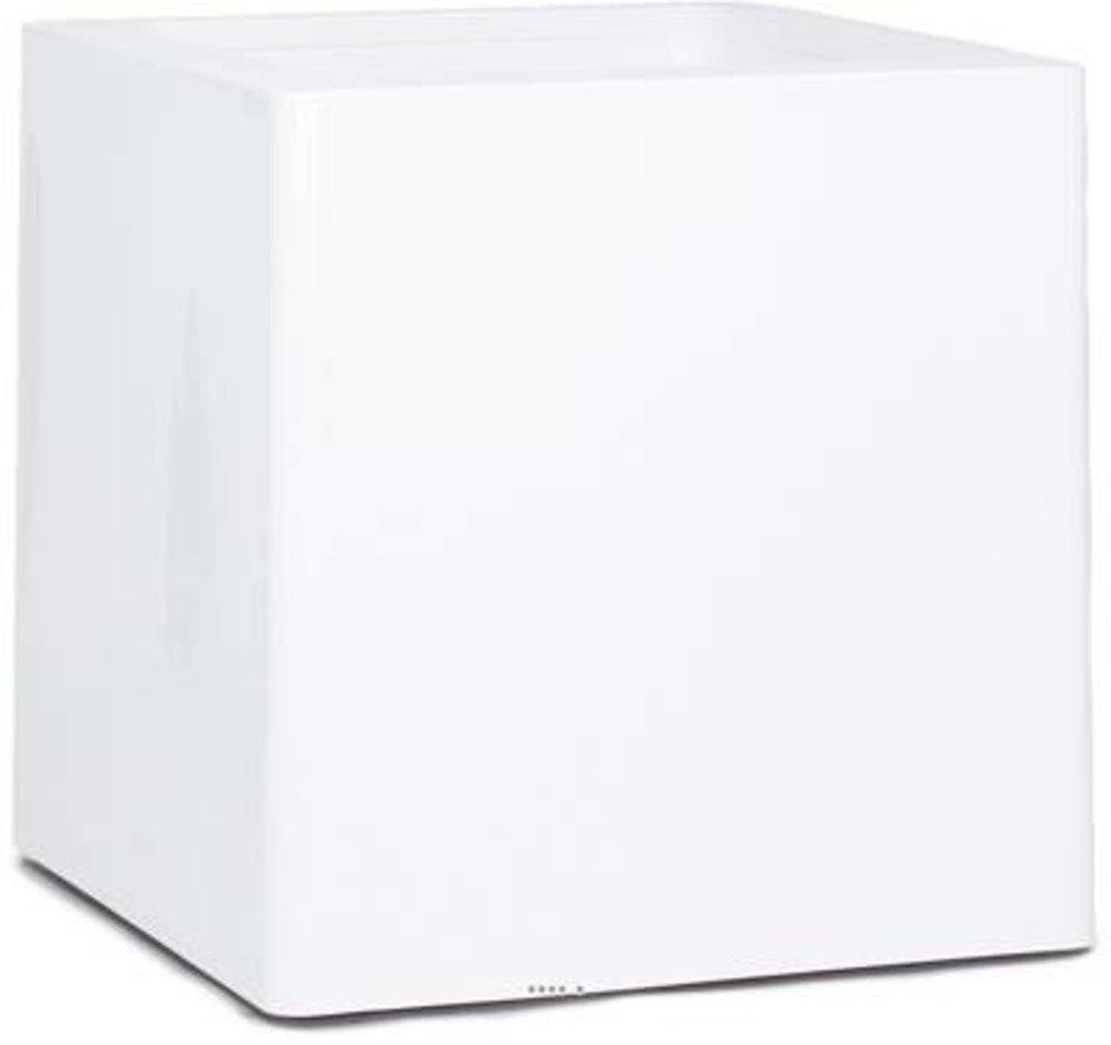 Bac fibres de verre gelcoat 80 x 80 cm h 80 cm ext. Cube blanc glossy - dimhaut: