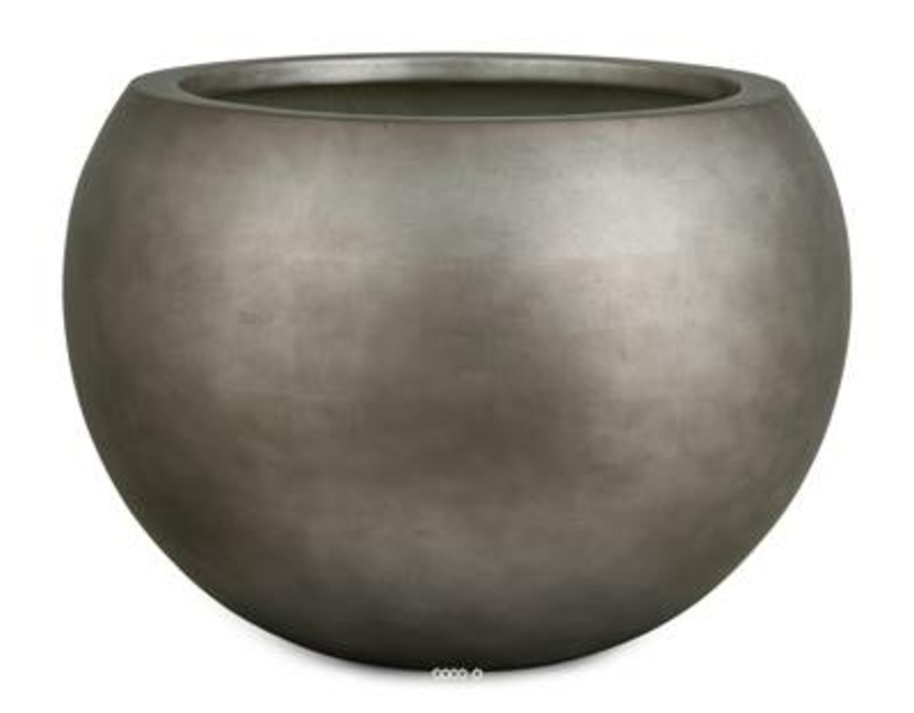 Bac résine synthétique ø 40 cm h 32 cm int. Boule métal bronze - dimhaut: h 40 c