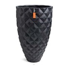 Joli grand vase effet 3d fibres synthétiques h 68 cm d 44 cm noir - choisissez v
