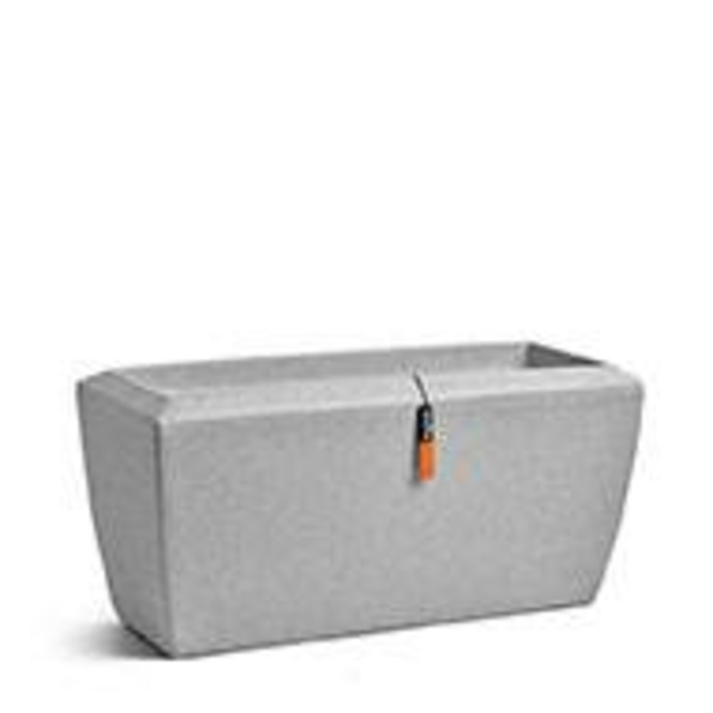 Jardinière rectangle granite en plastique moderne l90xh40xl40 cm blanc - dimhaut