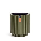Vase cylindre groove plastique h 9 x d 8 cm vert - choisissez votre hauteur: h 9