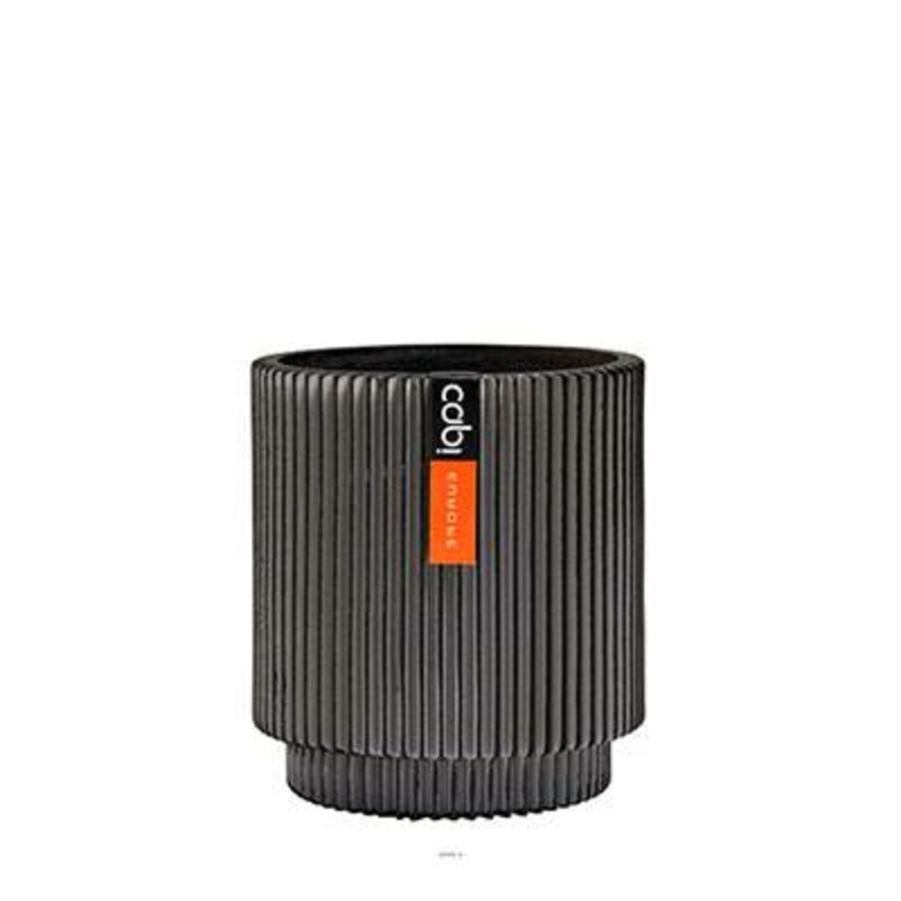 Vase cylindre groove plastique h 17 x d 15 cm noir-blanc - choisissez votre haut