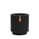 Vase cylindre groove plastique h 25 x d 23 cm noir - choisissez votre hauteur: h