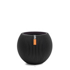 Vase groove plastique forme boule h 15 x d 18cm noir - choisissez votre hauteur: