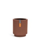 Vase cylindre groove plastique h 9 x d 8 cm rouge - choisissez votre hauteur: h