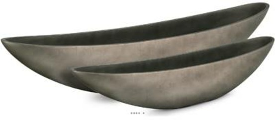 Bac résine synthétique long 65 x l 13 cm h15 cm int. Vase long métal bronze - di