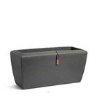 Jardinière rectangle granite en plastique moderne l90xh40xl40 cm gris - dimhaut:
