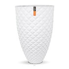 Joli grand vase effet 3d fibres synthétiques h 87 x d 59 cm blanc - dimhaut: h 8