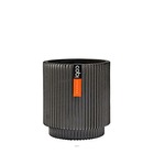 Vase cylindre groove plastique h 21 x d 19 cm noir-blanc - choisissez votre haut