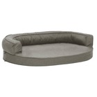Matelas de lit ergonomique de chien 90x64 cm aspect de lin gris