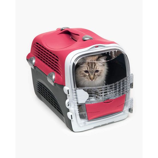 Cage de transport cabrio chat, rouge cerise