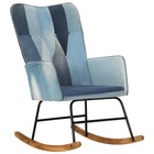 Chaise à bascule denim bleu toile patchwork