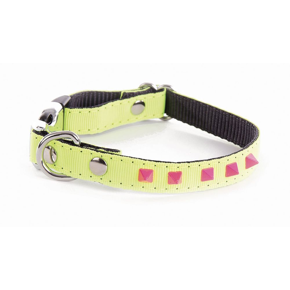 Collier pour chiens et chats alter ego avec pyramides fluo