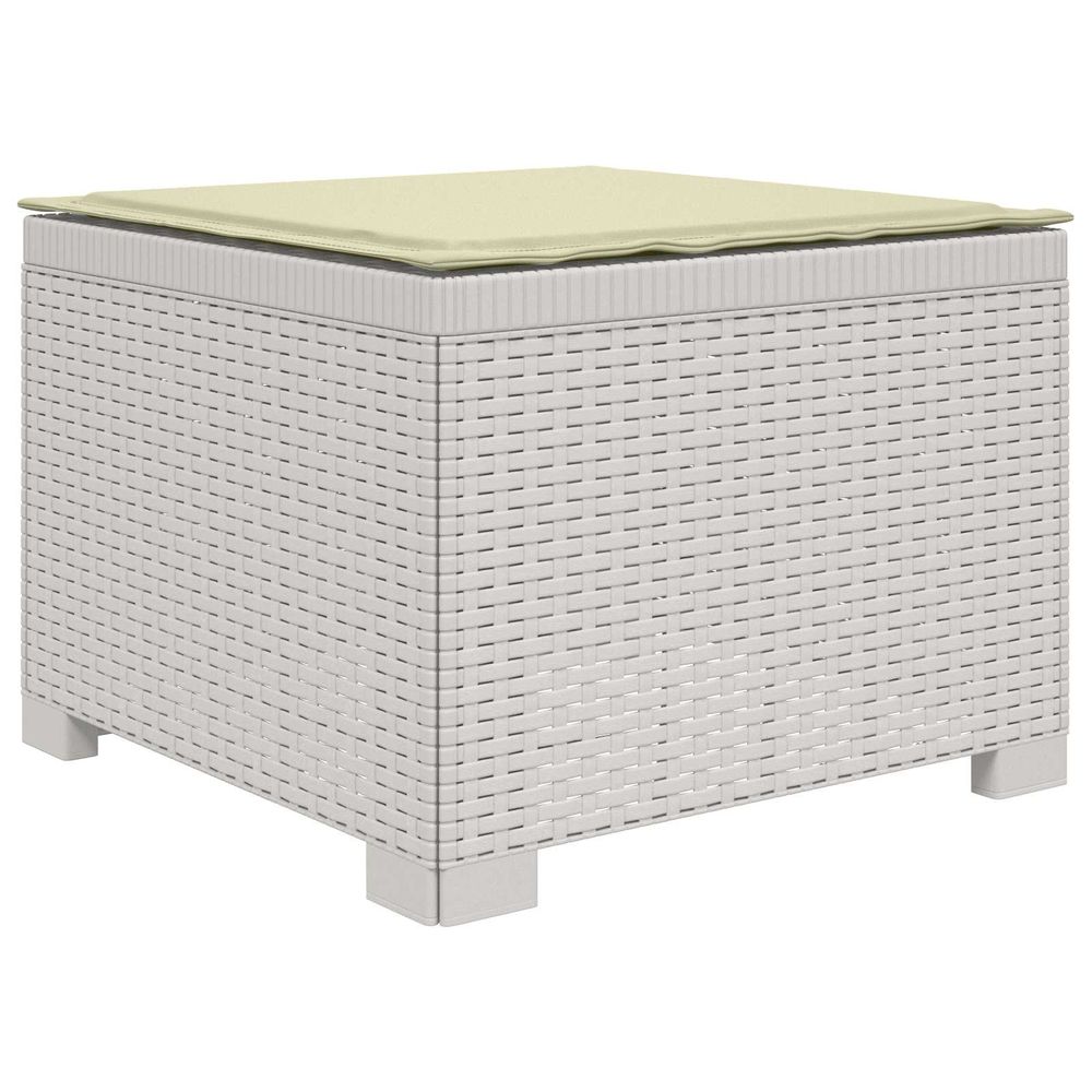 Canapé de jardin 1 place avec coussin look rotin pp blanc