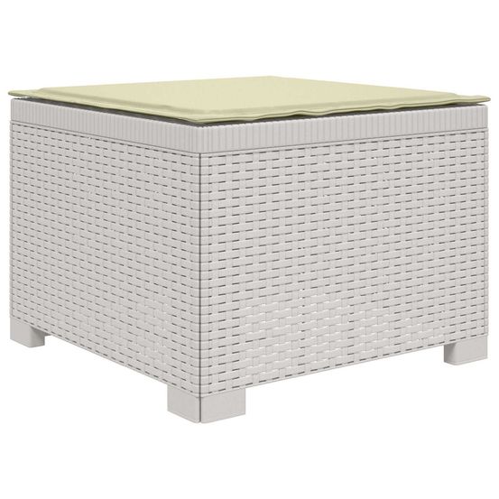 Canapé de jardin 1 place avec coussin look rotin pp blanc