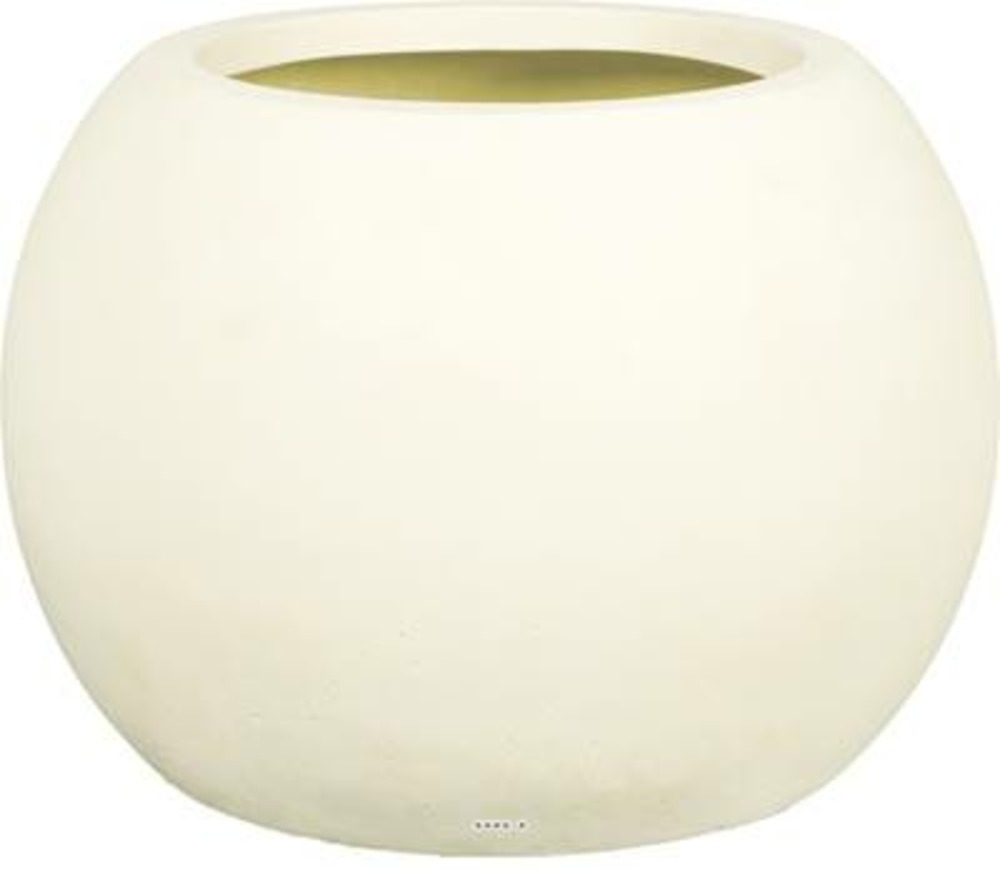 Bac polystone ø 60 cm h 43 cm ext. Boule crème - dimhaut: h 43 cm - couleur: sab