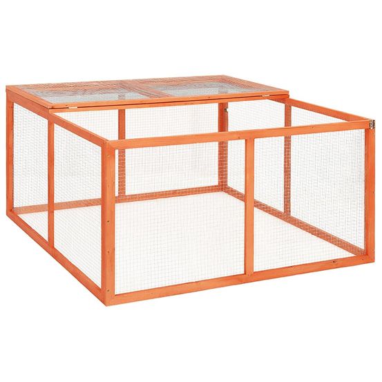 Enclos pour lapin en bois de sapin avec toit ouvrant pour jardin extérieur