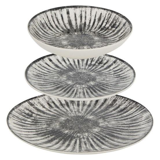 Service de table lucie 12 pièce(s) gris l26,5xp2,4xh26,5cm