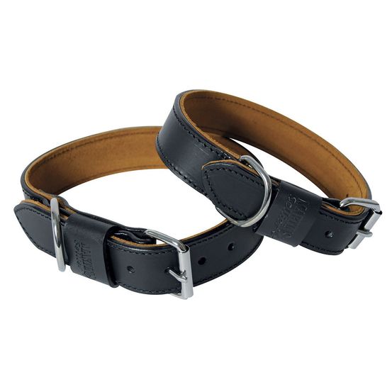 Collier pour chiens en cuir pleine fleur doublé de croûte de cuir velours