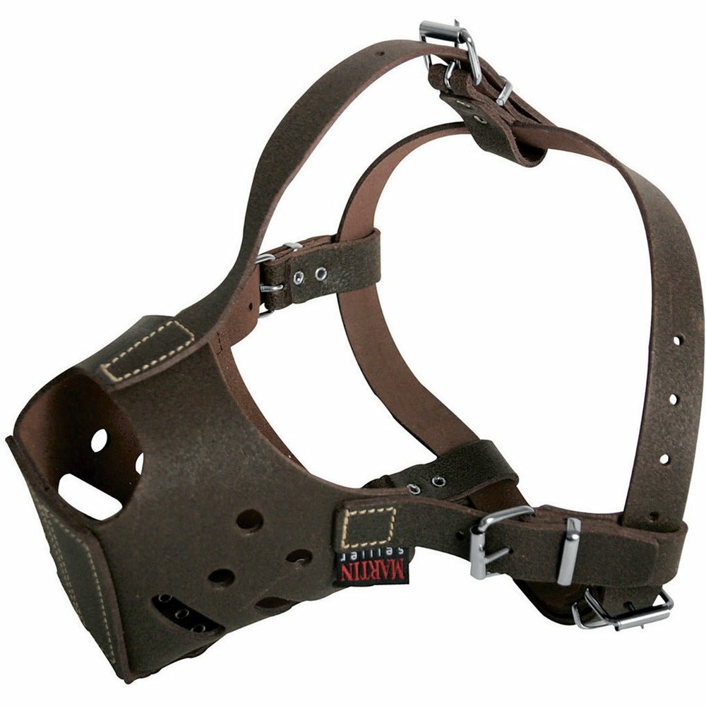 Muselière pour chiens en cuir ultime pour amstaff & rottweile