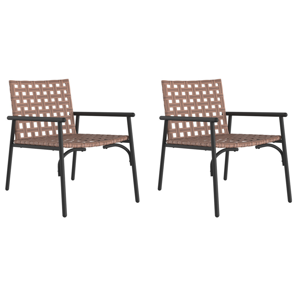 Chaises de jardin 2 pcs noires 79x56x73,5 cm rattan en polypropylène