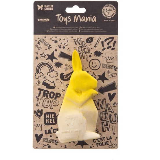 Lapin sonore pour chiens en latex naturel - jouet peint à la main