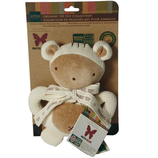 Peluche sonore chat en coton biologique pour chiens et chats