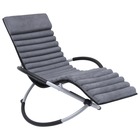 Chaise longue d'extérieur avec coussin acier gris