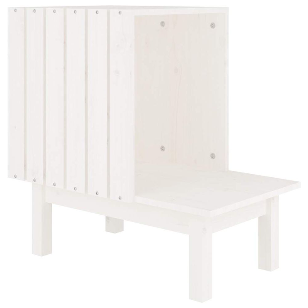 Maison pour chat blanc 60x36x60 cm bois de pin massif