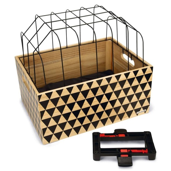 Caisse de vélo pour chiens bois motif