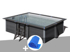 Kit piscine composite  avant-garde rectangulaire 4,66 x 3,26 x 1,24 m + bâche à