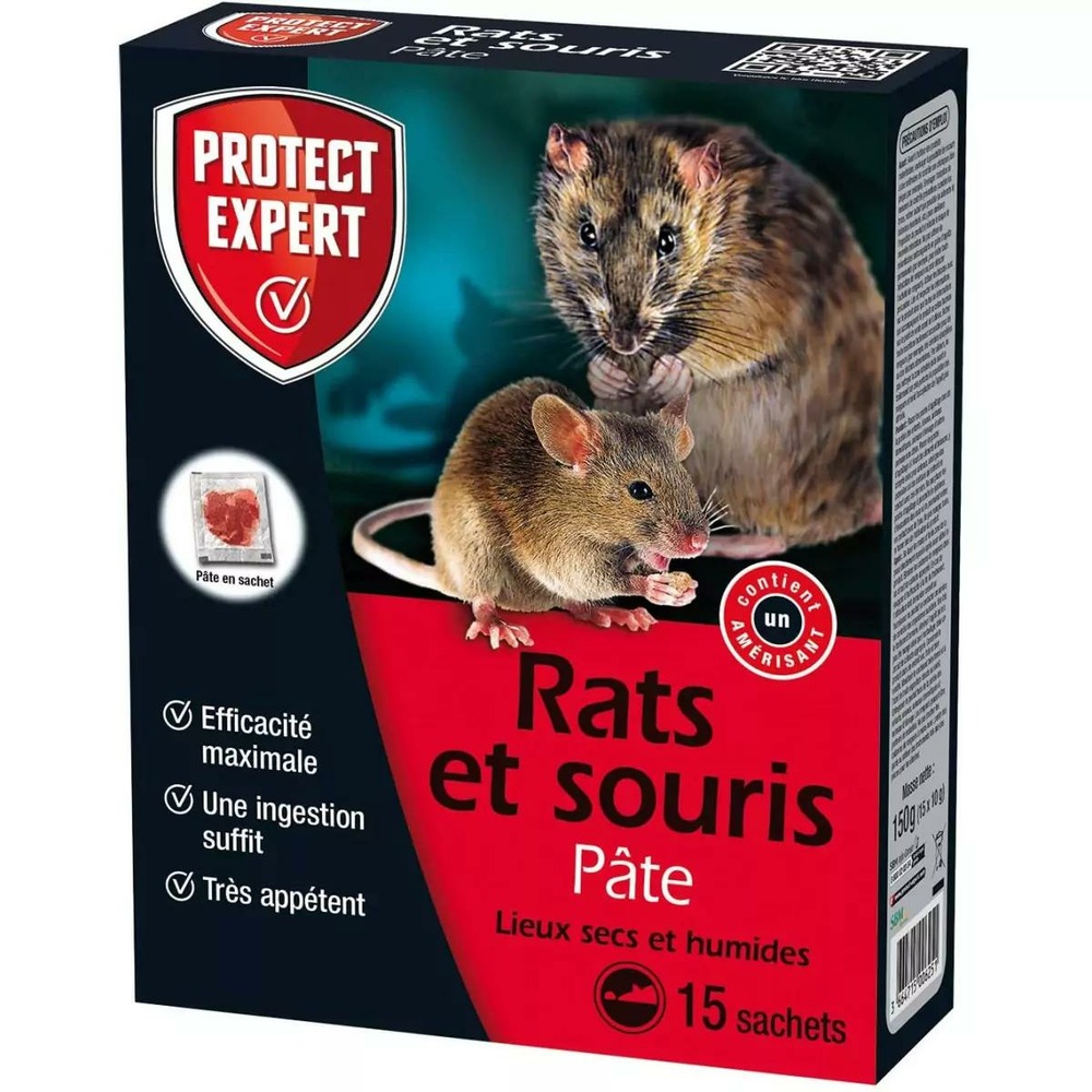 Protect expert rats et souris pâte en sachet 15 x 10 grs Truffaut