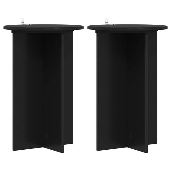 Support de plante 2 pièces noir ø40 x 60 cm bois d'ingénierie