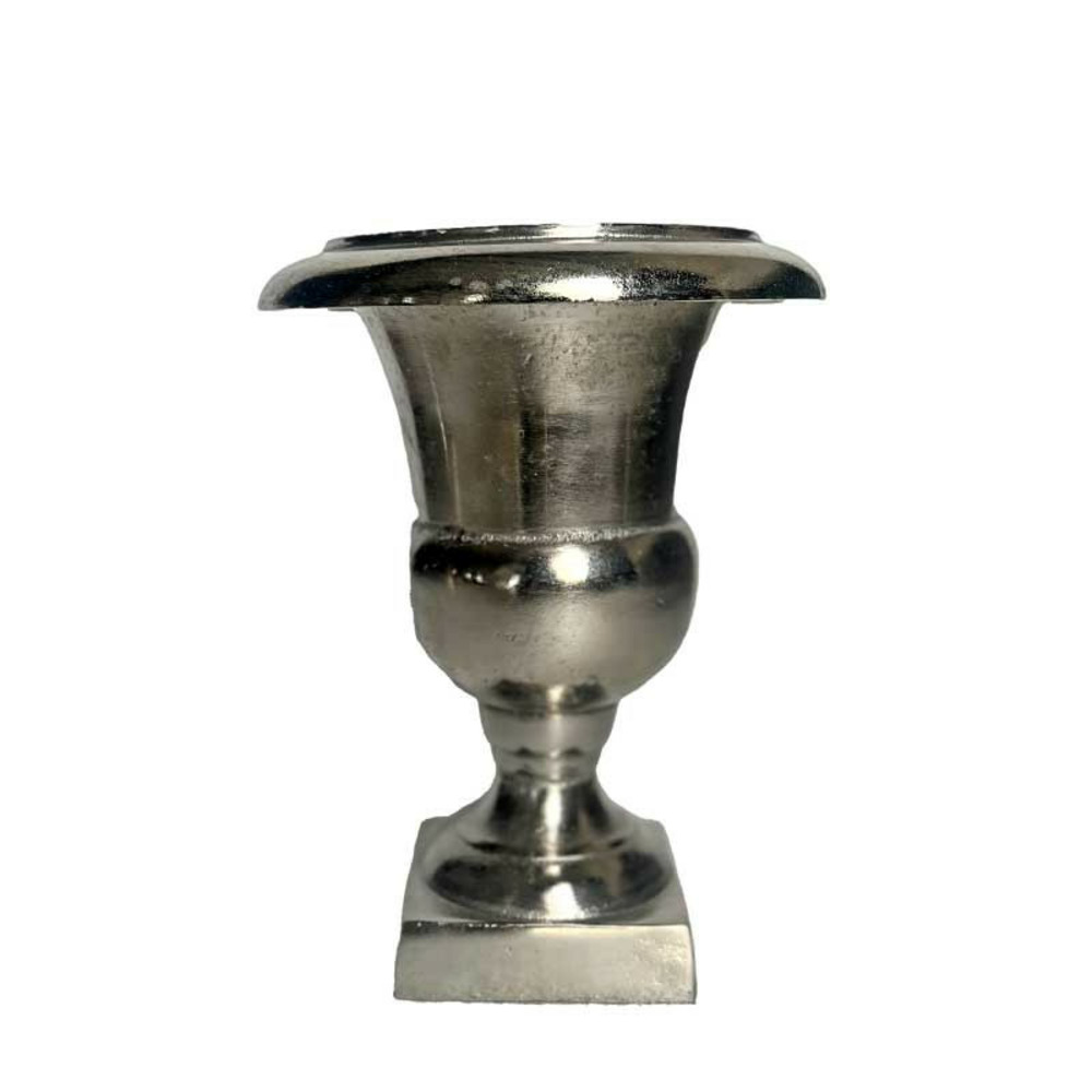 Vase médicis aluminium argenté 18x18x24cm