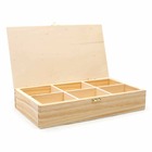 Boîte à tisane en bois 6 cases à décorer - 30 x 16 x 6 cm