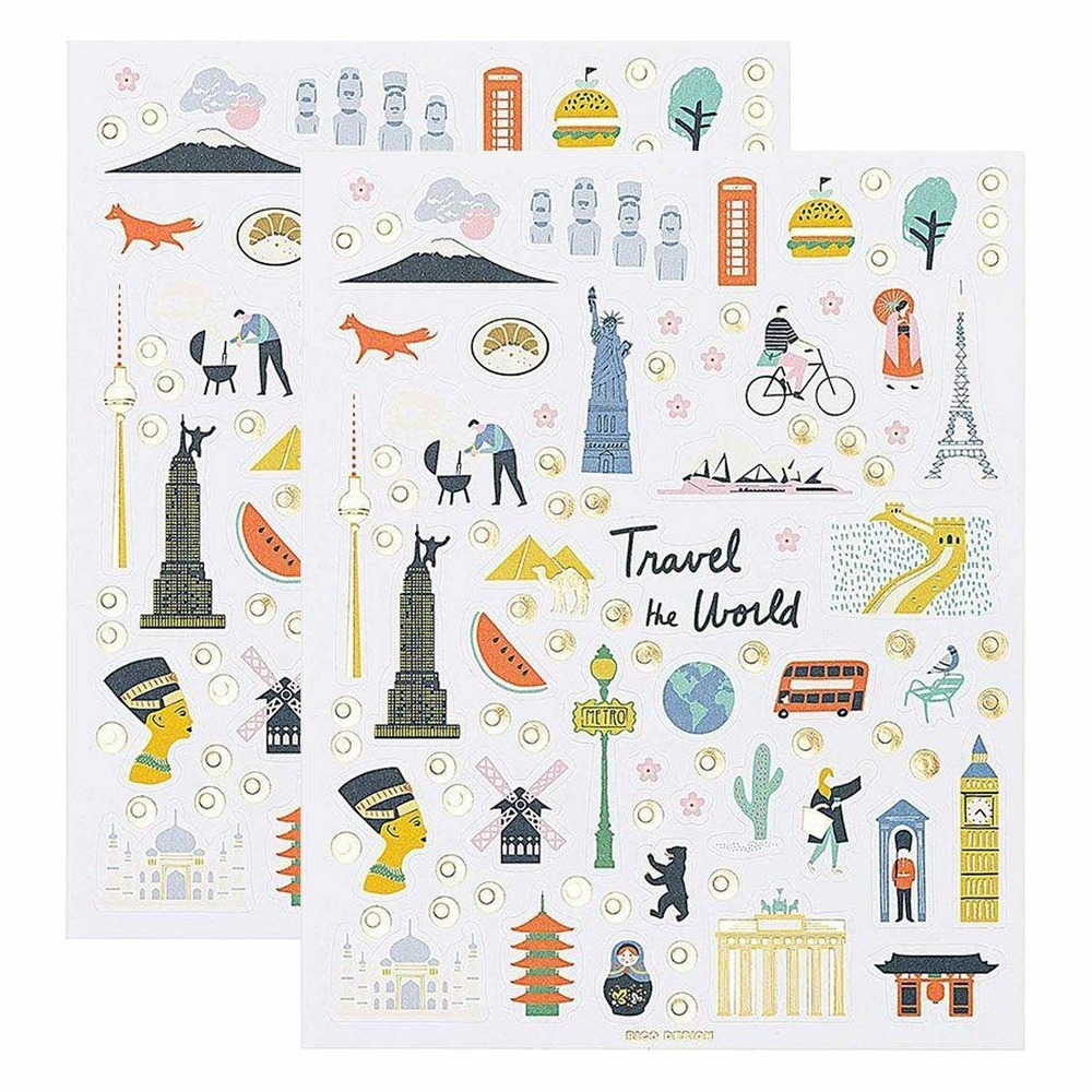 1040 autocollants monuments du monde